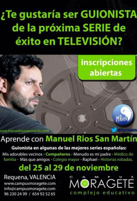 CURSO EN VALENCIA CON EL GUIONISTA DE LAS MEJORES SERIES DE TV ESPAÑOLA